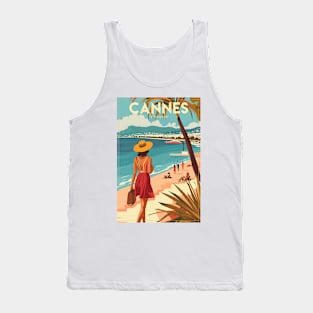 Cannes, France, Vintage Travel Poster Tank Top